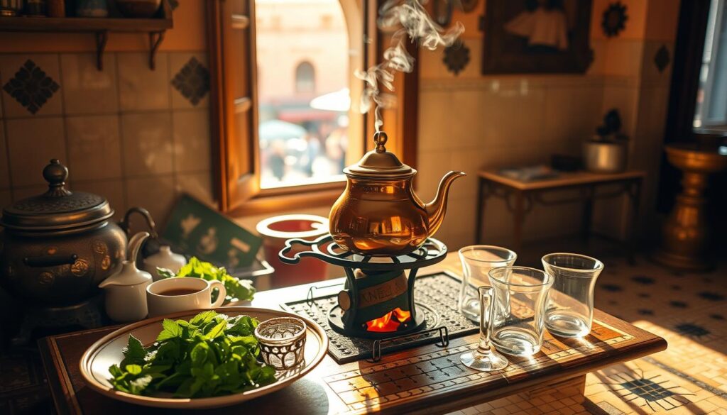 Moroccan Mint Tea Preparation